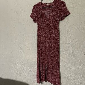 Levi's Wine Red Floral Midi Dress